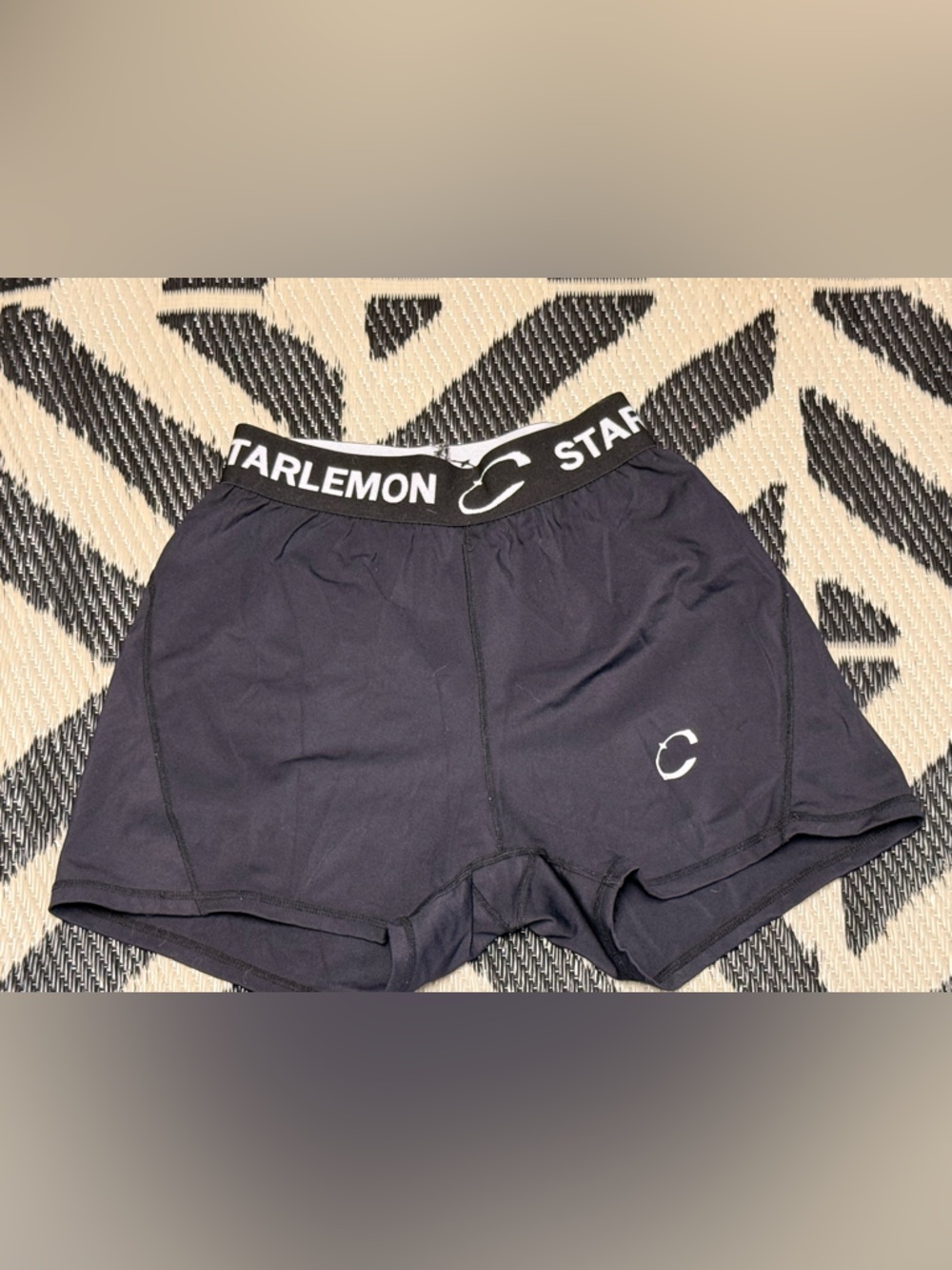 Starlemon Black Athletic Shorts with Logo